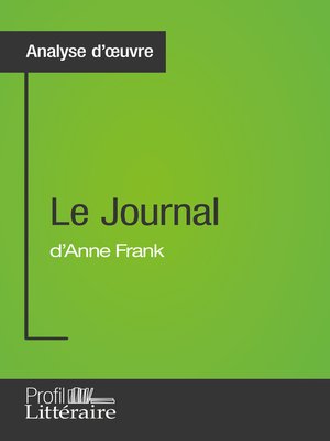 cover image of Le Journal d'Anne Frank (Analyse approfondie)
